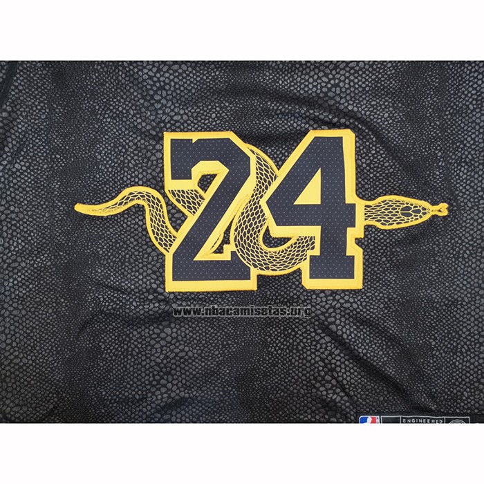 Camiseta Los Angeles Lakers Kobe Bryant NO 24 Black Mamba Negro